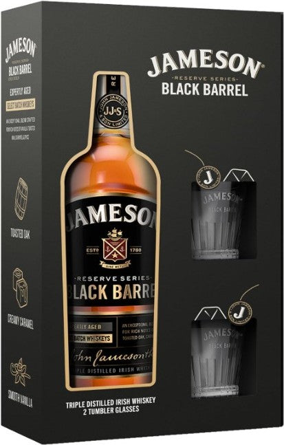 Jameson Black Barrel Whiskey Gift Set 70cl