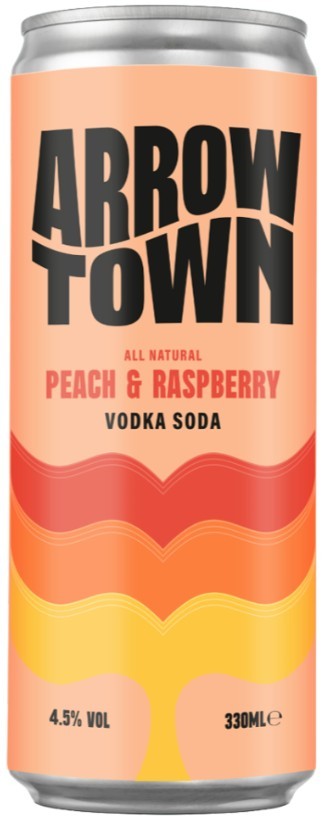 Arrowtown Peach & Raspberry Vodka Soda 12x330ml