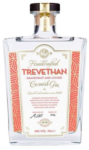 Trevethan Grapefruit and Lychee Cornish Gin 70cl