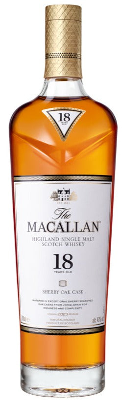Macallan Sherry Oak 18 Year Old Whisky 2023 70cl
