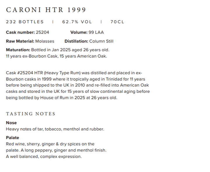 House of Rum Caroni Collection 3x70cl