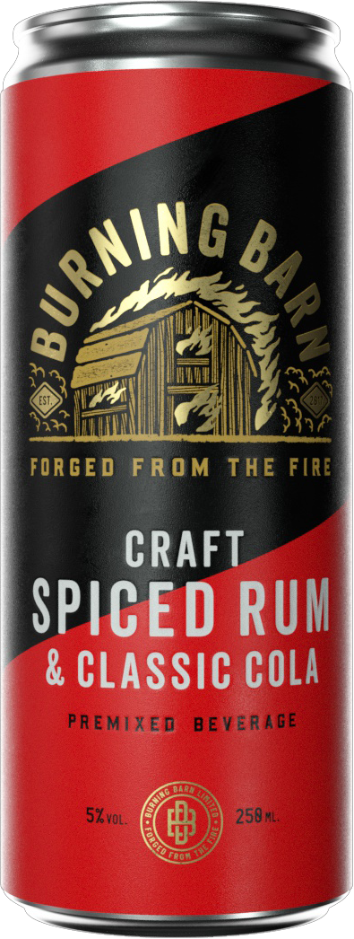 Burning Barn Spiced Rum & Cola Cans 12x250ml