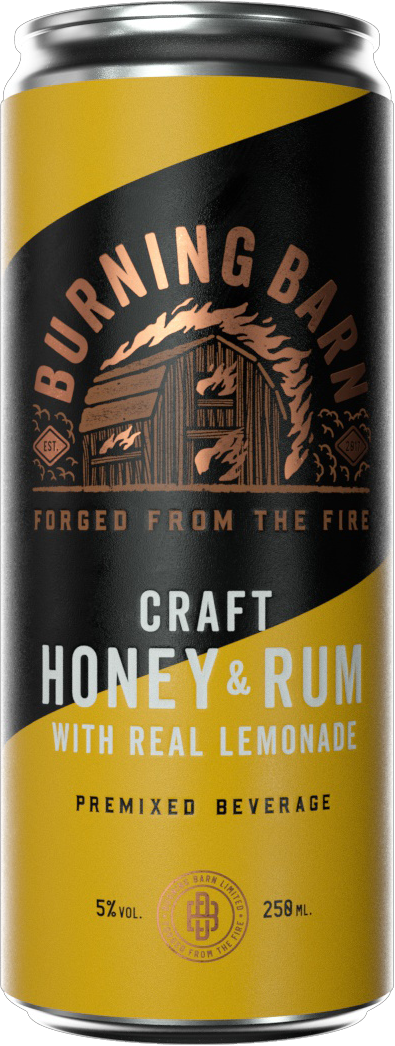 Burning Barn Honey & Rum with Lemonade Cans 12x250ml