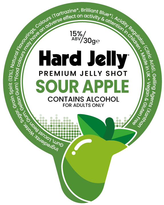 Hard Jelly Sour Apple Alcoholic Jelly Shots 15 pack
