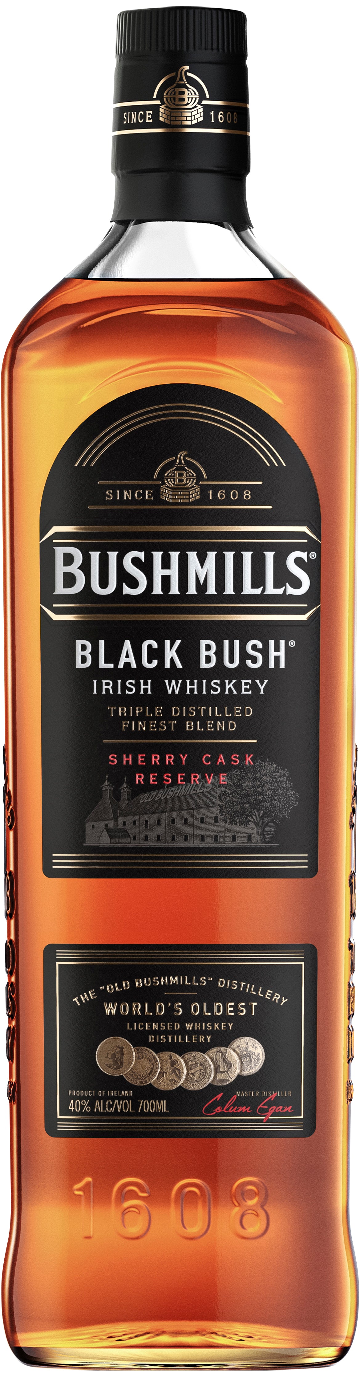 Bushmills Black Bush Irish Whiskey 70cl + Free Bushmills Glass