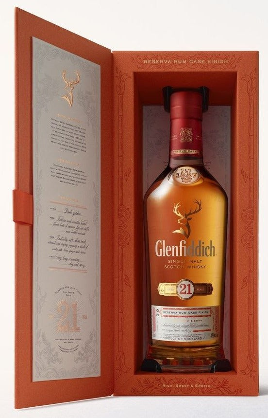 Glenfiddich 21 Year Old Reserva Rum Cask Finish Scotch Whisky 70cl