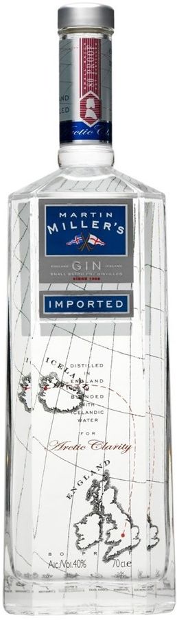 Martin Millers Dry Gin 70cl + 2 Free Martin Millers Glasses