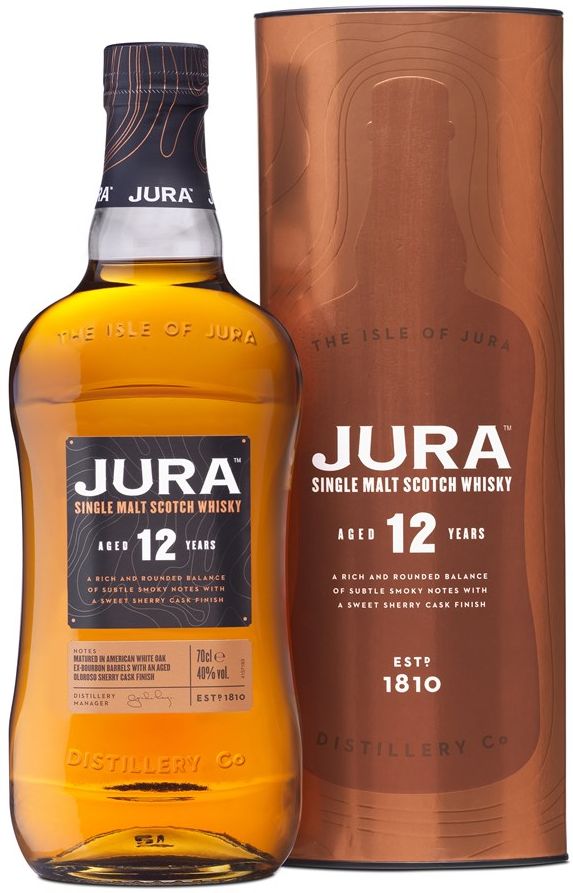 Isle of Jura 12 Year Old Whisky 70cl + Free Isle of Jura Glass
