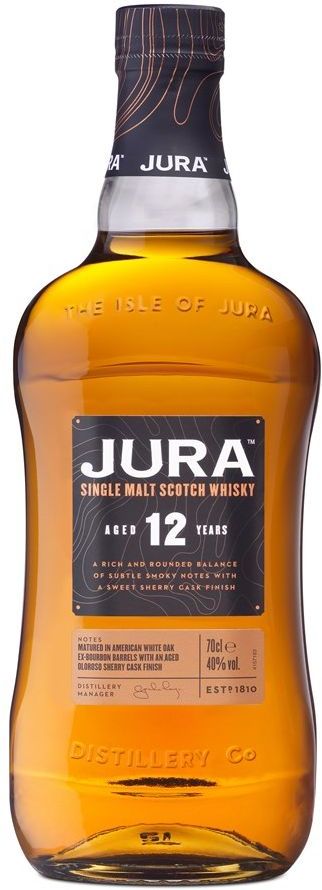 Isle of Jura 12 Year Old Whisky 70cl + Free Isle of Jura Glass