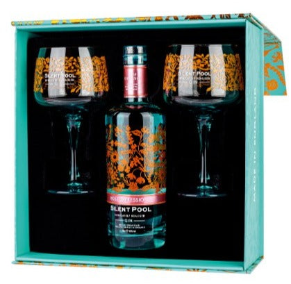 Silent Pool Rose Gin Gift Pack with 2 Copa Glasses